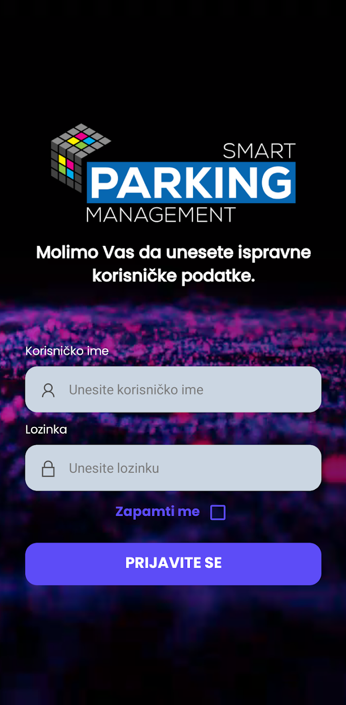Argon Smart Parking Management mobilni ekran 1
