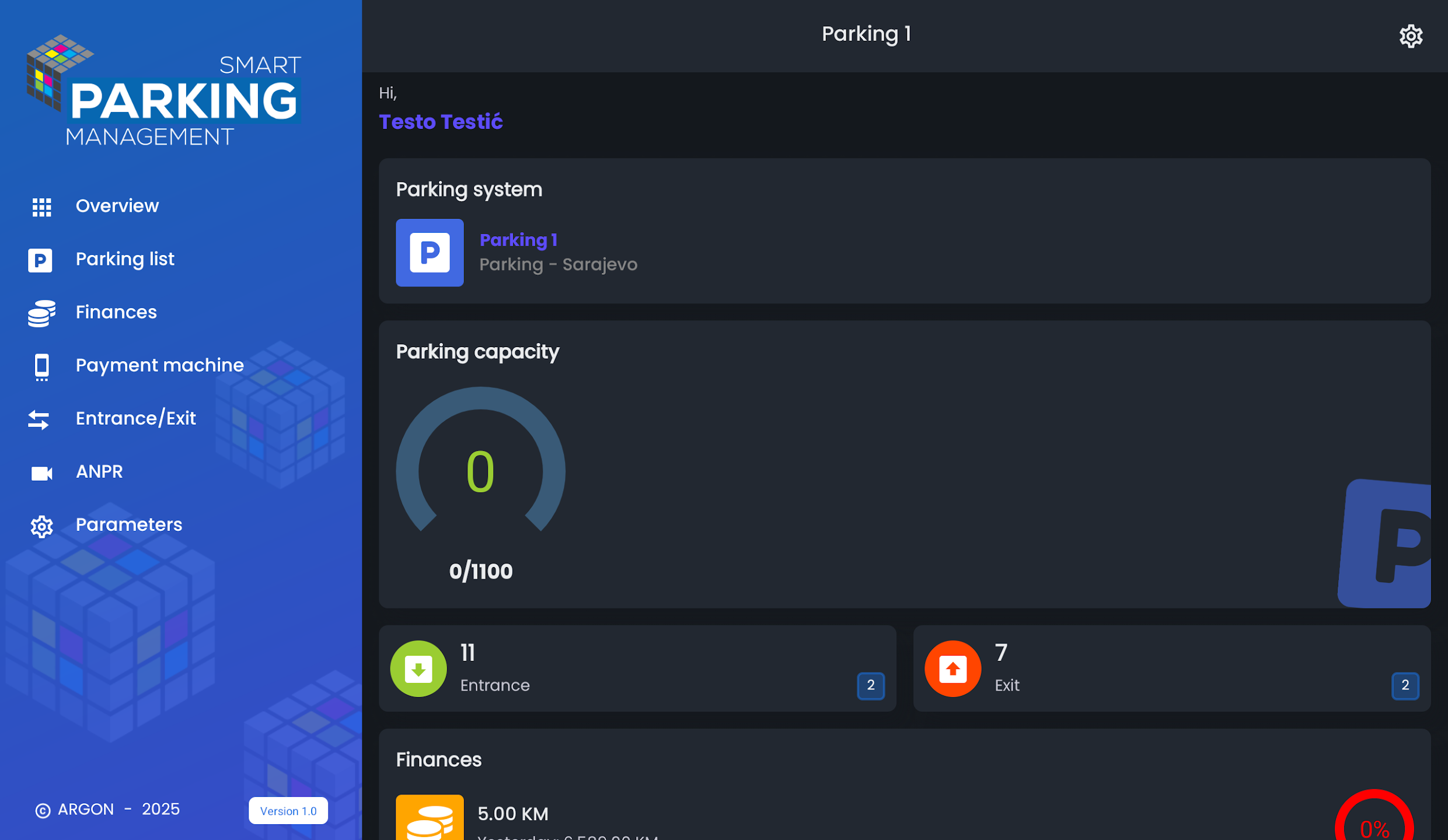 Argon Smart Parking Management tablet ekran 2