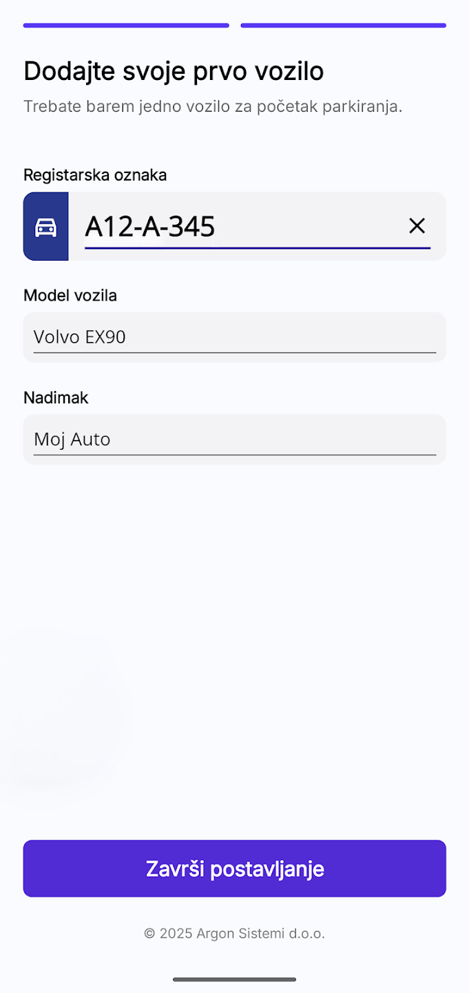 ParkON BH mobilni ekran 2