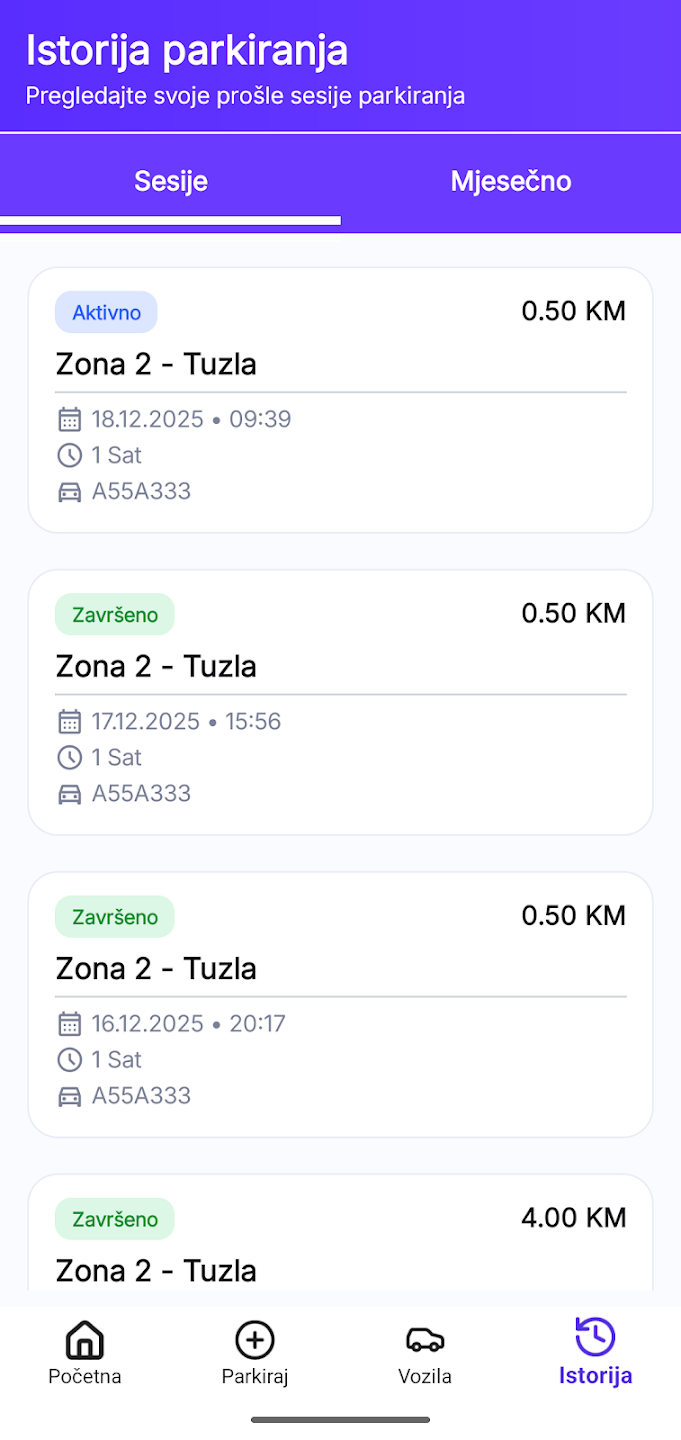 ParkON BH mobilni ekran 7