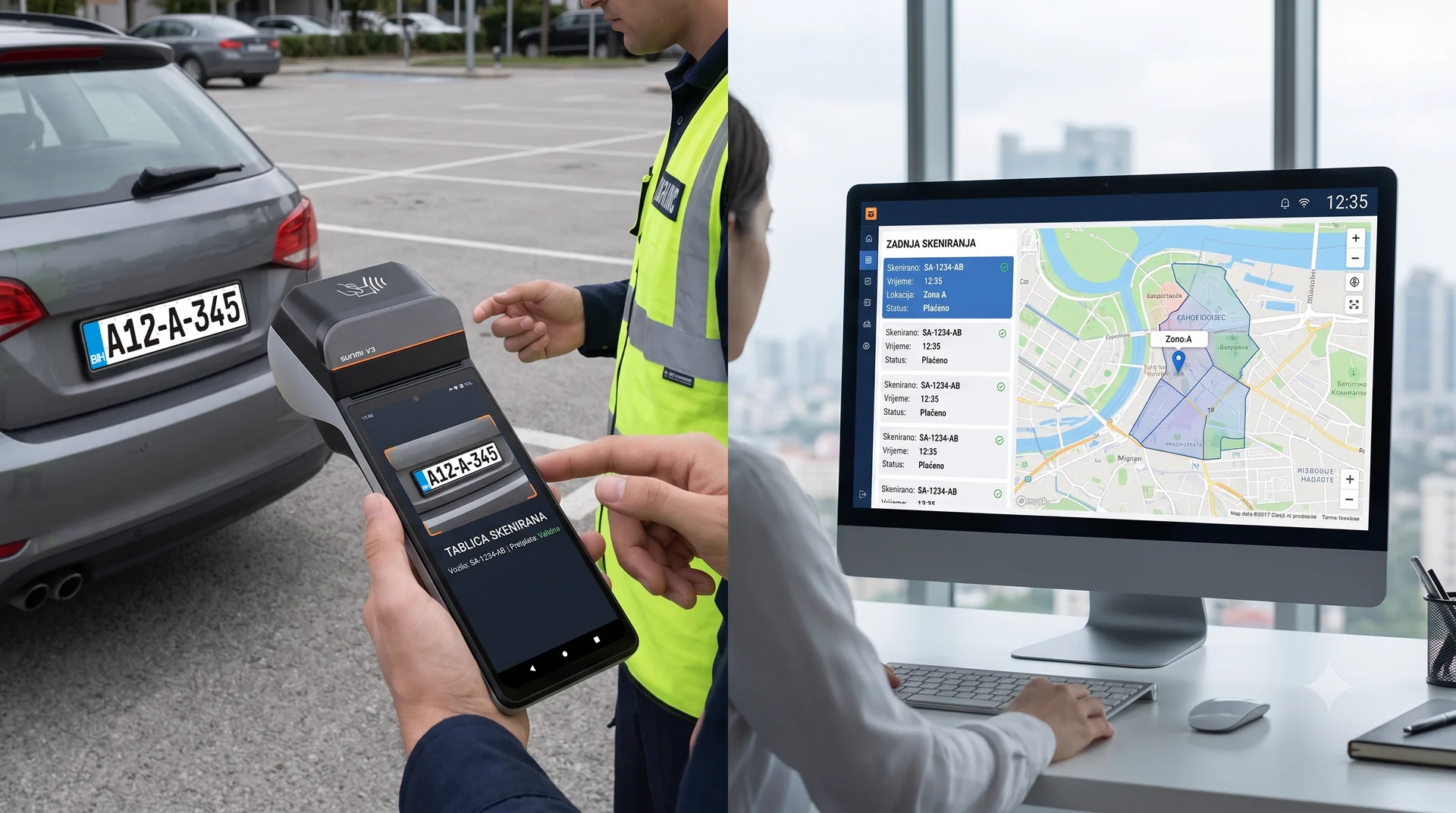 Mobilna OCR kontrola registarskih tablica i pregled javnih parking zona